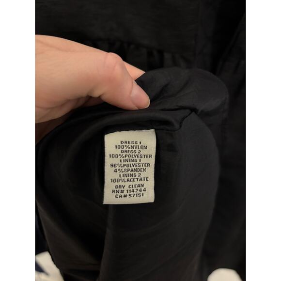 Eliza J Dress Womens 14 Dot Mesh Bodice Fit & Flare Black Nude Polka Dot - Picture 8 of 8